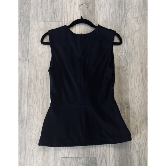 Jason Wu Sleeveless Peplum City Sleeveless Twisted Knot Knit Top-Black Medium - Picture 5 of 6